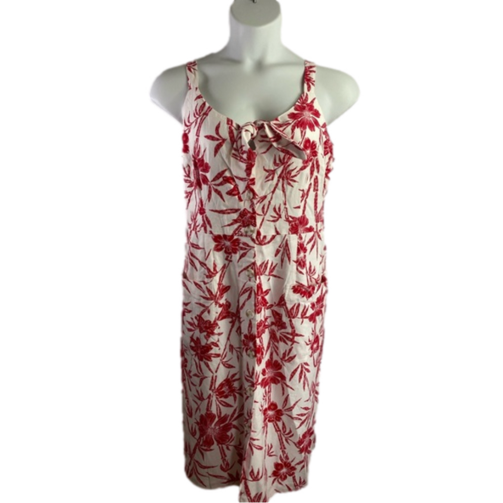 City Chic Island Bloom White Red Tropical Floral Wiggle Dress SKU0428 - Picture 3 of 9